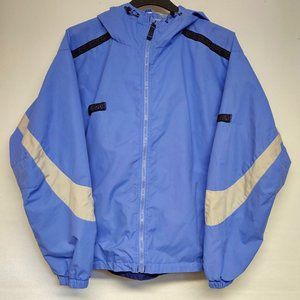 Columbia Sportswear Packable Hoodie Windbreaker Rain Jacket Women's XL Blue Gray